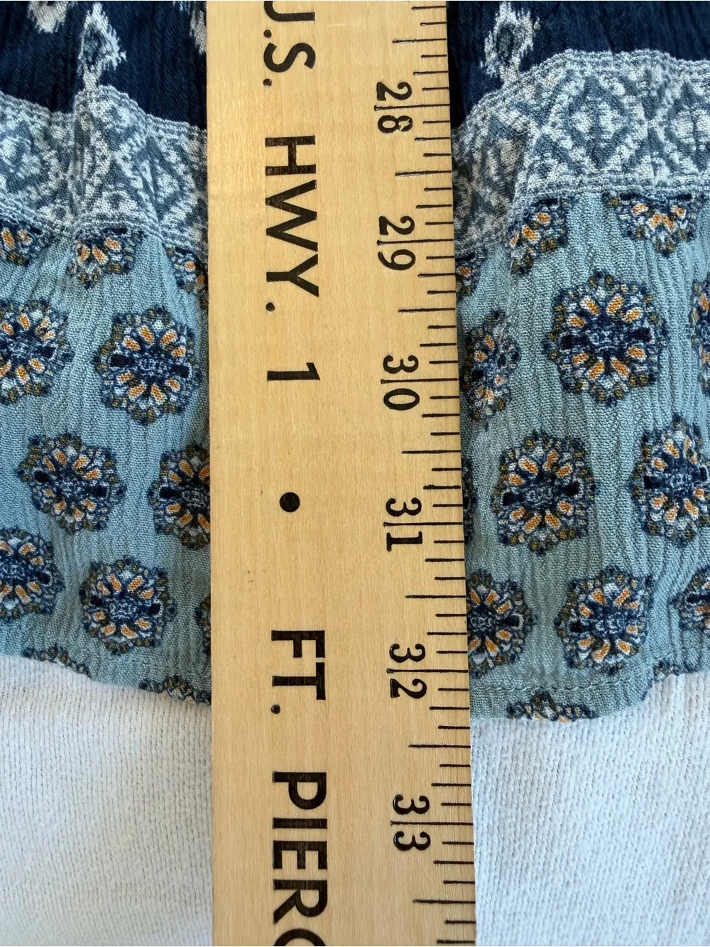 Babydoll Dainty Dress M Navy Boho Print Flowy Mini Flutter‎ Sleeves with Pockets - Picture 7 of 7